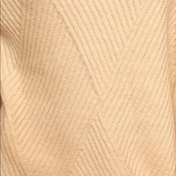 Charming Cream Ribbed Turtleneck Sweater Dress - Picture 6 of 8